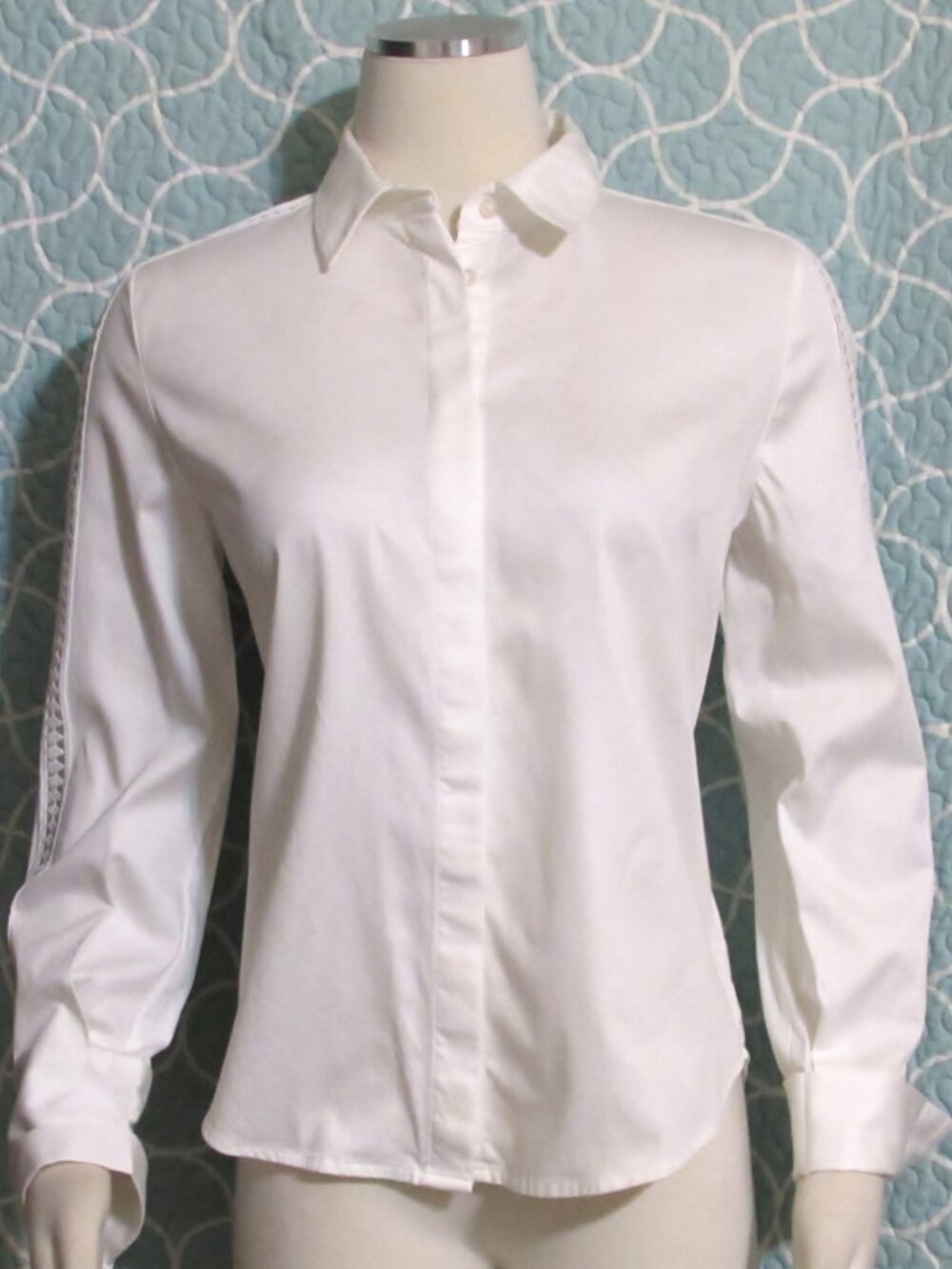 NEW Womens Ladies THE LIMITED White Cotton Stretch L/S Top Shirt S Orig $79
